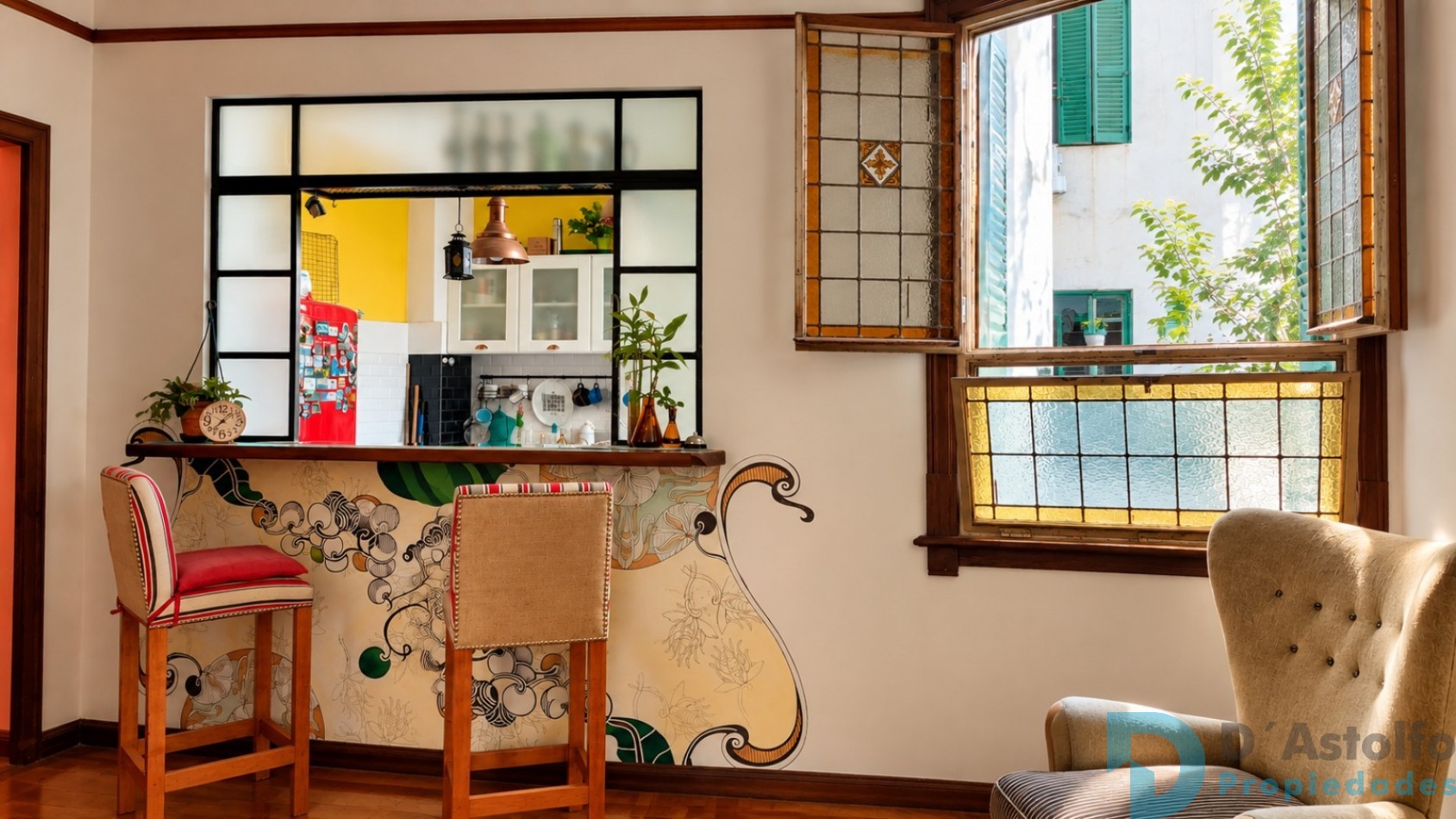 Departamento de 3 ambientes de 67 m², con detalles arquitectonicos originales